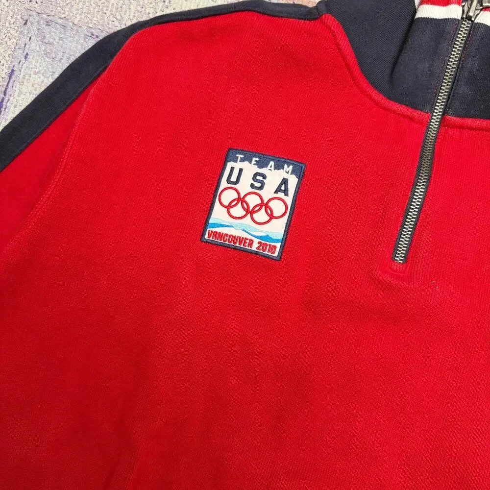 Polo by Ralph Lauren Quarter-Zip USA Olympic 2010 Sweater XL